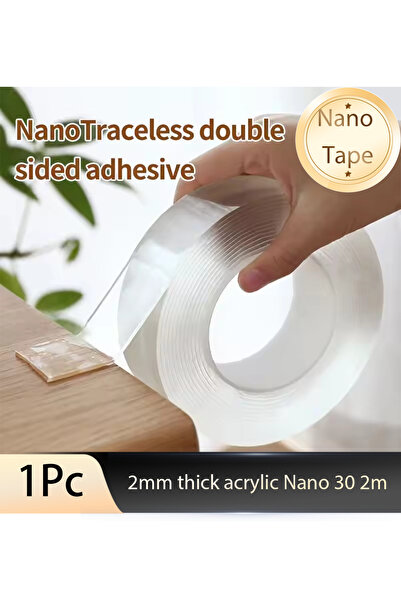 Choice شريط نانو 30 2 متر شفاف مقاوم للماء بسمك 2 مم، شريط مزدوج الجوانب، لا ...