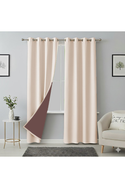 MebelPort Curtain 100% Blackout Double Blackout Plantare ochi de pasăre - dou...
