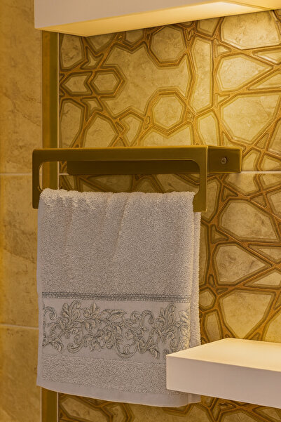 VENON MAT GOLD Metal Raf Havlu Tutacağı Havlu Askısı Mutfak Banyo Raflı Havluluk Raflı Havluluk 30cm