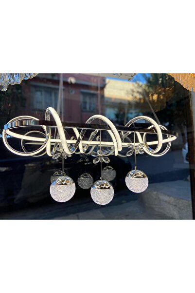 HOM Roza Avize Luna Model 80x80 Modern LED'li Yemek Masası Avize