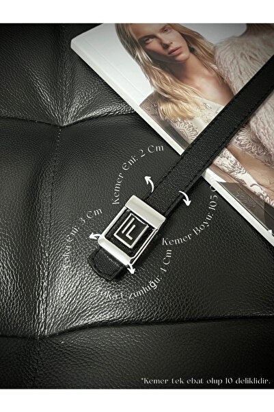 Fiori Black F Logo Silver Buckle Women's Belt - for Pants and Jacket