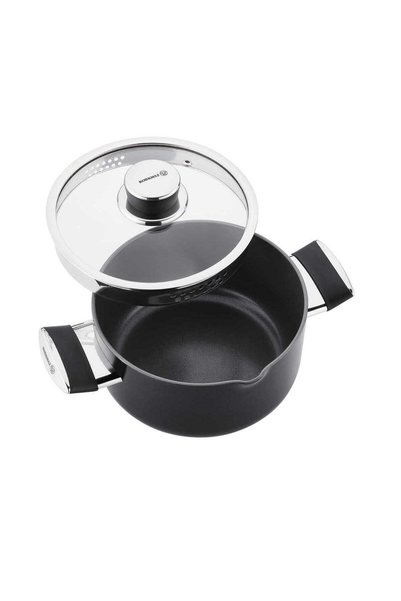 KORKMAZ Lena Ceramic Granite Cookware Set. 7 Pieces Black. / A3891