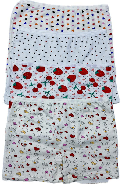 MOSTESS Βαμβακερά μποξεράκια για κορίτσια με μικτά σχέδια, συσκευασία 6 τεμαχίων, βαμβακερή παραγωγή