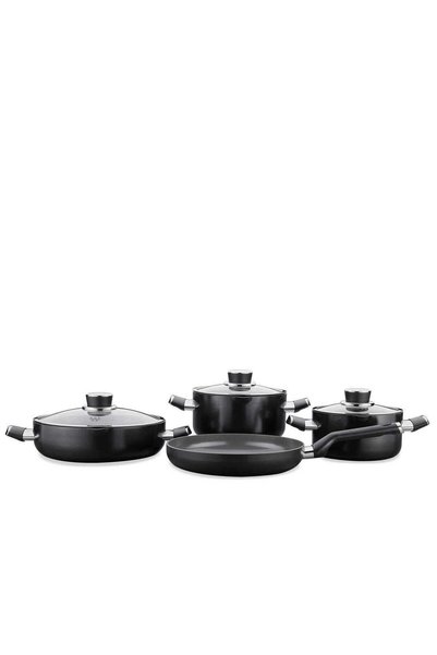 KORKMAZ Lena Ceramic Granite Cookware Set. 7 Pieces Black. / A3891