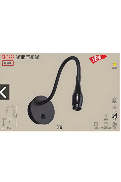 Cata CT5232 3W BAYKUŞ LED APLİK DUVAR YATAK AYDINLATMASI GÜNIŞIĞI