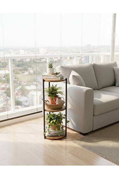 AKKAYAHOME Çok Amaçlı 3 Katlı Raf - Çiçeklik, Organizer, Sehpa Ve Köşe Rafı -...