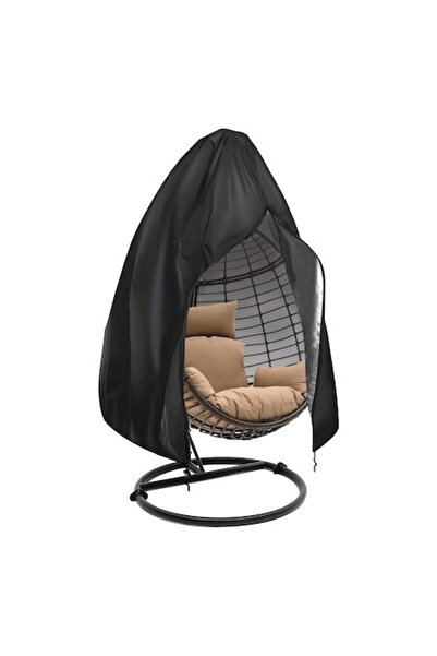 OEM Waterproof hanging chair cover with zipper, 115x190cm, black, polyester
