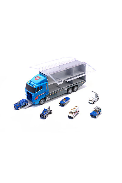 OEM Set de Masinute, Tir Truck, Camion cu 6 Vehicule de Politie, 36 cm Lungim...