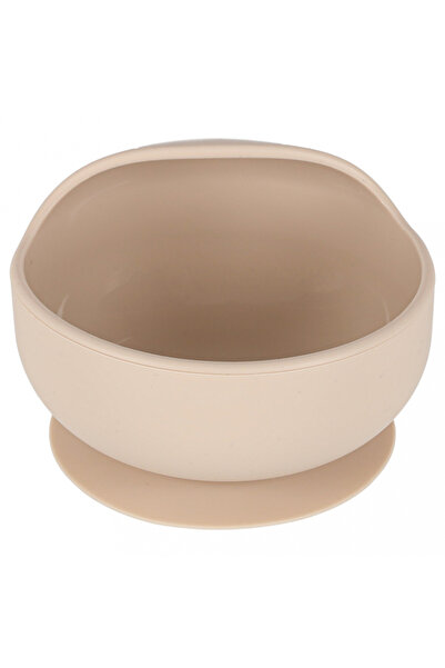 Ikonka Set complet de hranire copii, Ikonka, cu 9 piese din silicon, pentru diversificare hrana, beige Crab