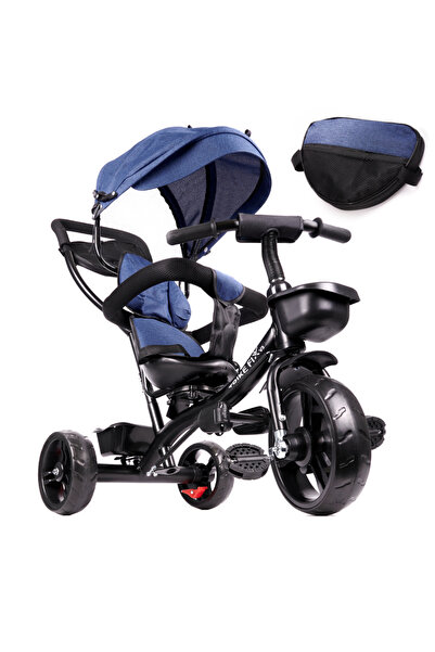 Ikonka Trike Fix Lite triciclu cu trei roți 3in1 rotire 360 roată liberă albastru marin