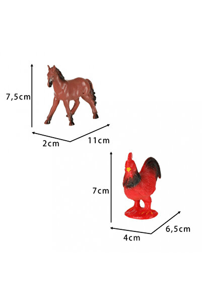 Ikonka Set of 12 educational domestic animal figurines for children