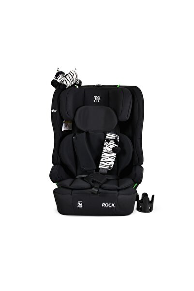 Moni Scaun auto fara isofix Rock, omologat R129/i-Size, cu suport pahar si jucarii, 76-150 cm, Negru