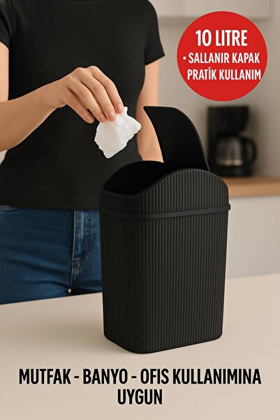 Open Home Concept 10 Lt Çöp Kovası, Mutfak, Banyo, Tuvalet, Ofis Çöp Kutusu S...