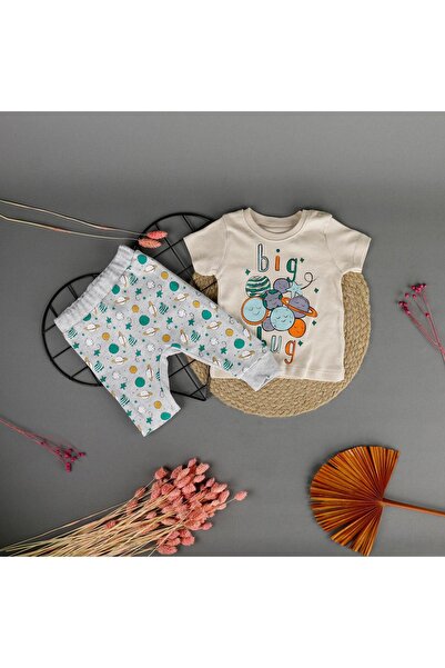 bebegci طقم بدلة للجنسين بطبعة كوكب Big Hug مكون من قطعتين