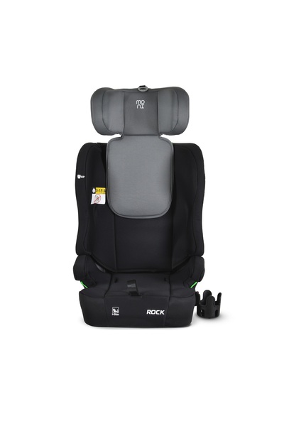 Moni Rock car seat without isofix, R129/i-Size approved, with cup holder and toys, 76-150 cm, Gray