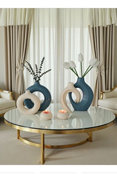 The Motellas Σετ Κηροπήγιο Μοντέρνο Διακοσμητικό Βάζο Σχεδιασμού Πλατινένιο Μεγάλου Μεγέθους | Διακόσμηση σαλονιού, γραφείου, σπιτιού