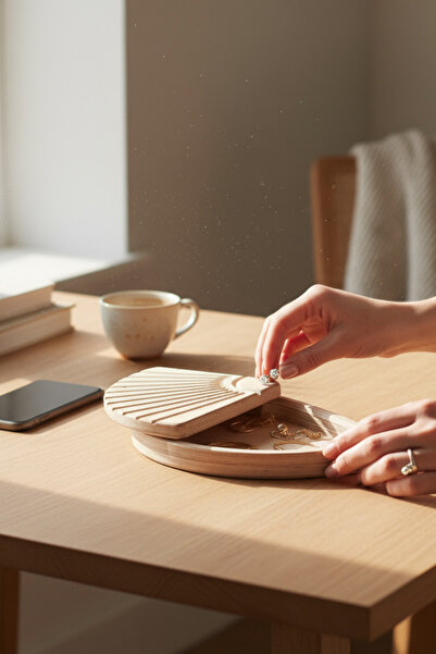 MONTETOYS Wooden Jewelry and Makeup Organizer Decorative Storage Box