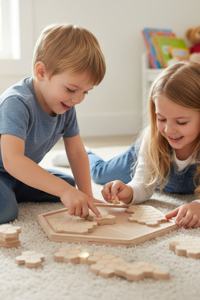 MONTETOYS لغز خشبي تعليمي على شكل خلية النحل
