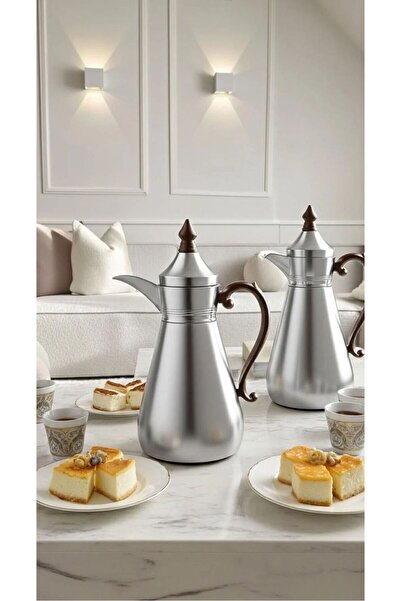 TOHFAT-AL MAIDAH طقم ترامس أصيلة فاخرة حافظ للحرارة لمدة 18 ساعة السعة الشاهي 1 لتر و القهوة 0.75 ملي