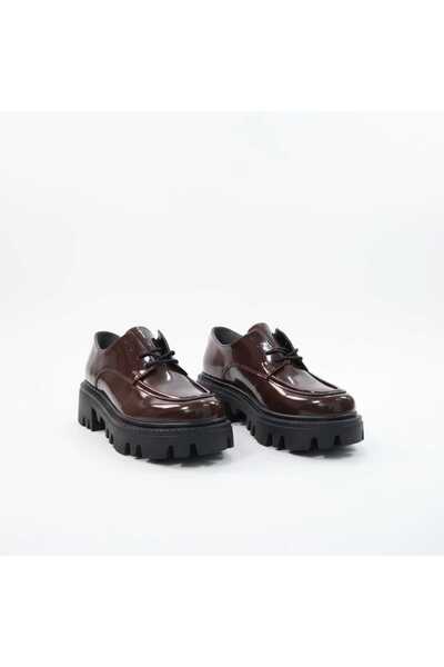 v.s.h velvet Kadın Rugan Bağcıklı Loafer Günlük Rahat Ayakkabı