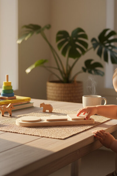 MONTETOYS لغز خشبي ثلاثي الأبعاد هندسي الشكل