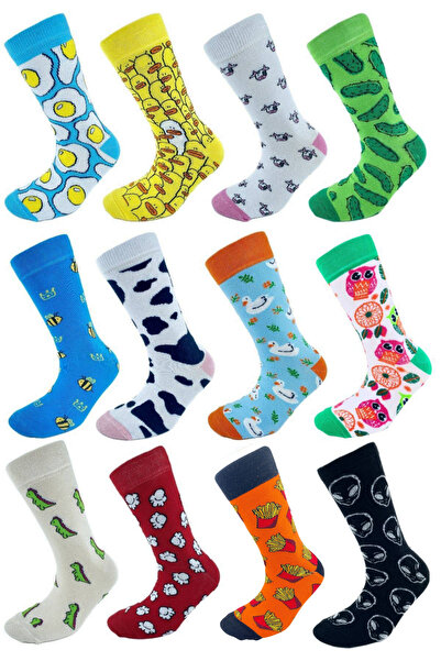 Socks Tunnel طقم للجنسين مكون من 12 جوارب ملونة منقوشة