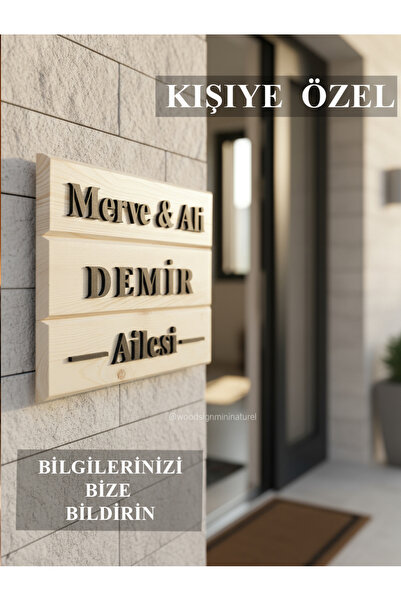 BG WOOD Ahşap Hoşgeldiniz Kapı İsimliği – Kapı Süsü