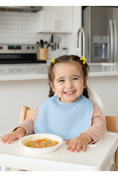 Joyous Mom Kids Cotton Liquid-Proof Baby Bib Wrapped-Towel Reversible Use Apron