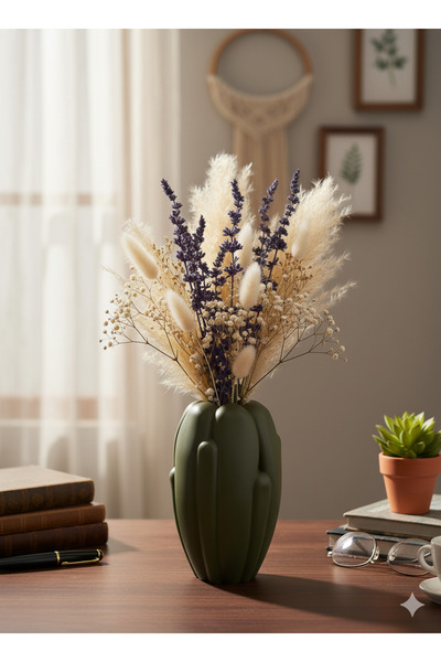 TACTIC Modern Shaped Decorative Stone Vase 16 cm – Suitable for Living Room, Office, and Tabletop Use