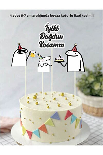 Sinek Kupası Tasarım Happy Birthday to My Husband Birthday Cake Topper
