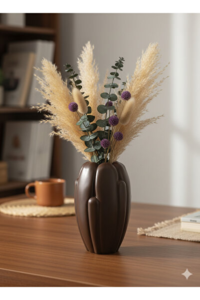 TACTIC Modern Shaped Decorative Stone Vase 16 cm – Suitable for Living Room, Office, and Tabletop Use