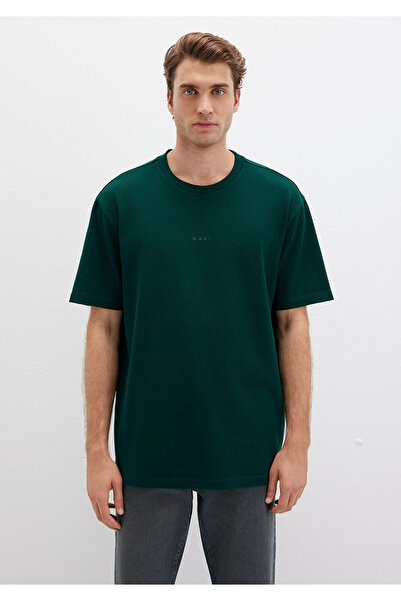 Mavi Logo Baskılı Yeşil Tişört Loose Fit / Bol Rahat Kesim 0613250-71929