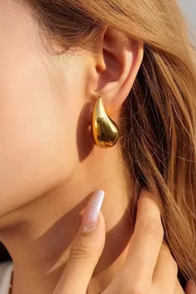CAŞ DEKORASYON Drop Steel Earrings (Pair)