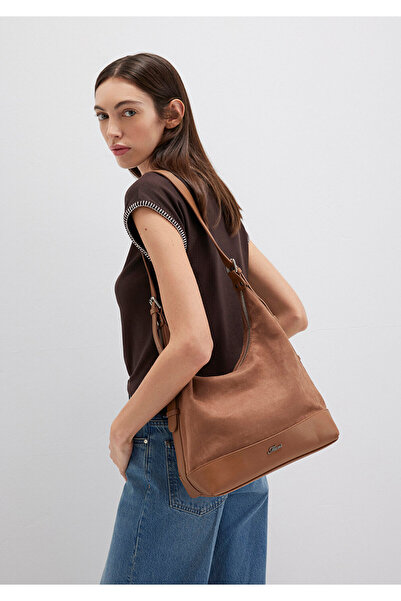 Mavi Suni Süet Kahverengi Omuz Çantası 1913473-70280