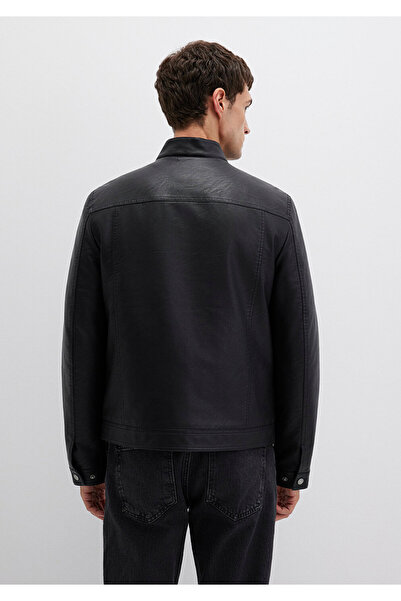 Mavi Siyah Suni Deri Ceket Slim Fit / Dar Kesim 0110548-71379