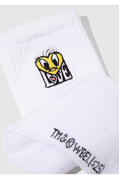 Mavi Tweety Embroidered White Socks 1913532-620