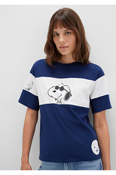 Mavi Snoopy Baskılı Lacivert Tişört Regular Fit / Normal Kesim 1613671-70491