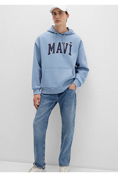 Mavi Logo Baskılı Kapüşonlu Sweatshirt 067149-86998