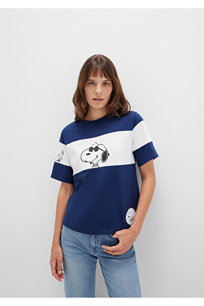 Mavi Snoopy Baskılı Lacivert Tişört Regular Fit / Normal Kesim 1613671-70491