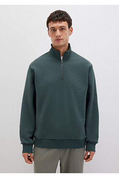 Mavi Yarı Fermuarlı Yeşil Basic Sweatshirt 0S10419-71598