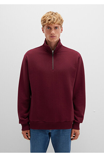 Mavi Yarı Fermuarlı Bordo Sweatshirt 0S10419-70394