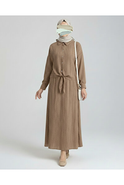 Raqqa Hijab Summer Linen Suit - Brown