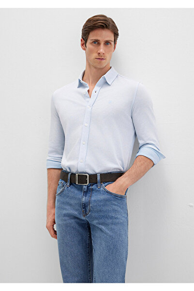 Mavi Dokulu Gömlek Slim Fit / Dar Kesim 0211664-90900