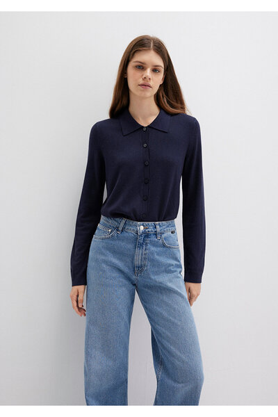 Mavi Yün Karışımlı Lacivert Triko Polo 1710700-89101