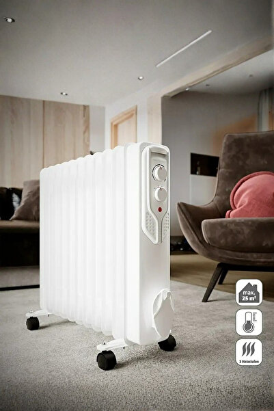 homenter Voltomat Termostatlı 2500 W 11 Dilim Yağlı Radyatör Beyaz