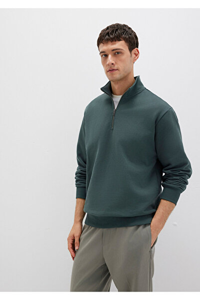Mavi Yarı Fermuarlı Yeşil Basic Sweatshirt 0S10419-71598