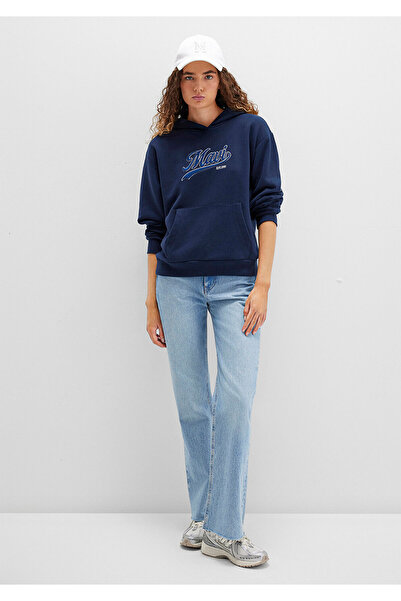 Mavi Logo Baskılı Kapüşonlu Lacivert Sweatshirt 1S10420-82318