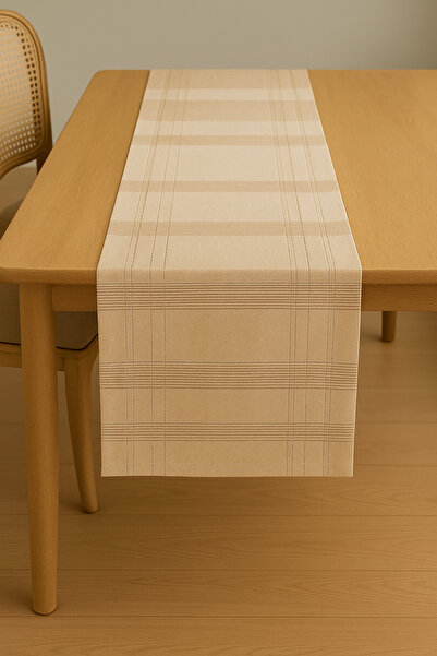 Limitless Jasmin Linen Brown Bohemian Stylish Tablecloth Runner 35X150 cm