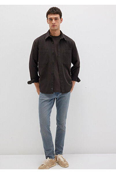 Mavi Tencel TM Liyosel Karışımlı Kahverengi Gömlek Regular Fit / Normal Kesim 0211649-70219