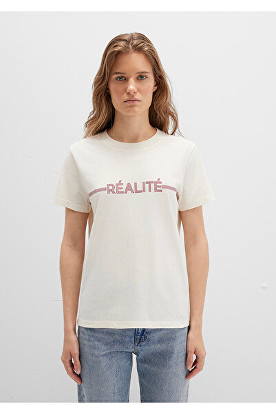Mavi Realite Baskılı Ekru Tişört Regular Fit / Normal Kesim 1613348-70072